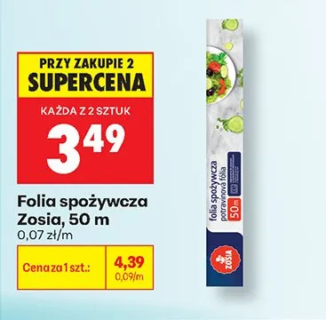 Folia spożywcza Zosia 50 m promocja w Biedronka