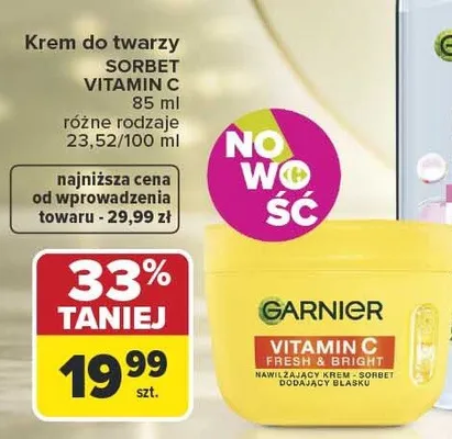 Krem do twarzy Sorbet Garnier Vitamin C promocja w Carrefour