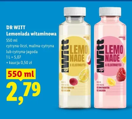 Lemoniada witaminowa Dr Witt malina-cytryna promocja w Lidl