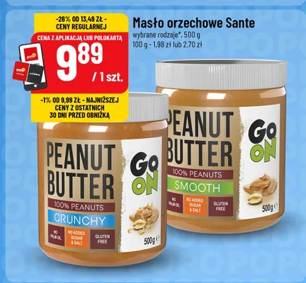 Masło orzechowe crunchy Sante promocja w POLOmarket