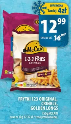 Frytki 123 original, crinkle, golden longs promocja w Arhelan