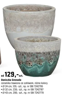 Doniczka Grenada ceramika trawiona ze szkliwem, różne kolory promocja w OBI
