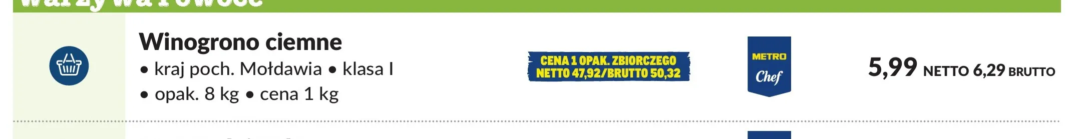 Winogrona ciemne Metro Chef promocja w Makro