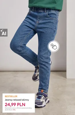 Jeansy relaxed skinny promocja w Sinsay