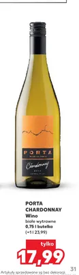Wino białe Porta Chardonnay wytrawne promocja w Kaufland
