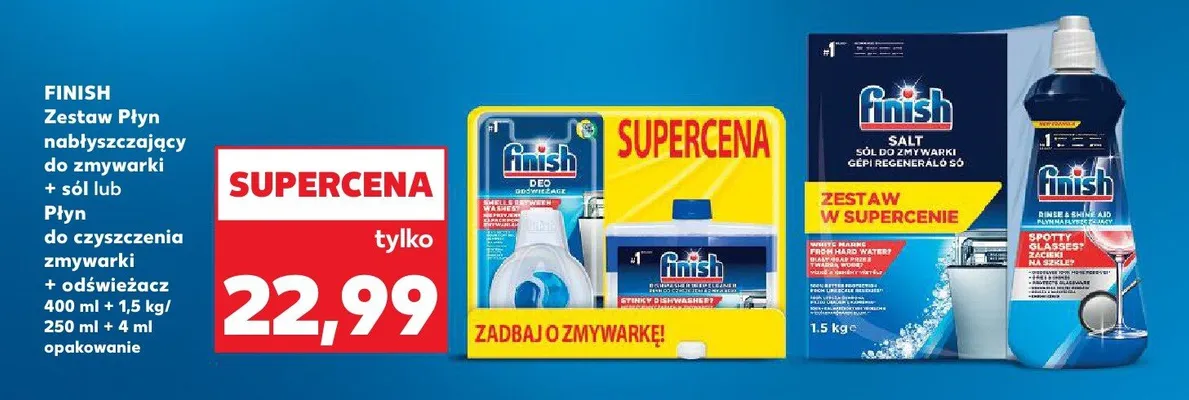 Zestaw płyn nabłyszczający do zmywarki + sól  promocja w Kaufland
