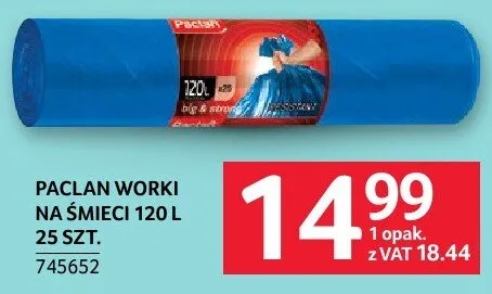 Worki na śmieci 120l promocja w Selgros