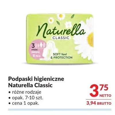 Podpaski higieniczne Naturella Classic promocja w Makro