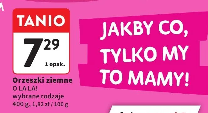 Orzeszki ziemne O LA LA! wybrane rodzaje promocja w Intermarche