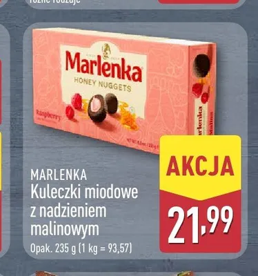 Kuleczki miodowe z nadzieniem malinowym Marlenka promocja w Aldi