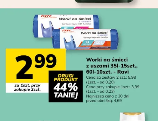 Worki na śmieci z uszami Ravi 60 l promocja w Hitpol