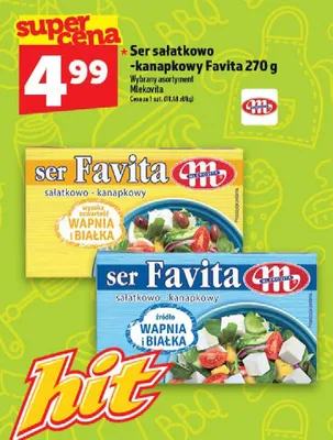 Ser sałatkowo-kanapkowy Favita Mlekovita promocja w TOPAZ
