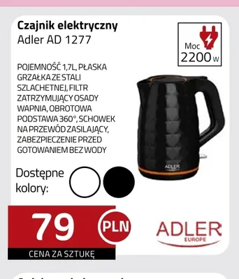 Czajnik elektryczny Adler Ad 1277 promocja w kakto.pl