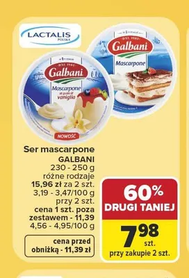 Ser mascarpone Galbani o smaku waniliowym promocja w Carrefour