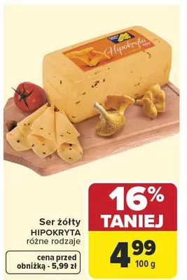 Ser żółty Hipokryta promocja w Carrefour Market