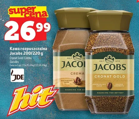 Kawa rozpuszczalna Jacobs Cronat Gold promocja w TOPAZ