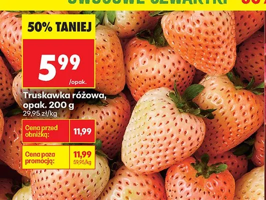 Truskawka różowa promocja w Biedronka