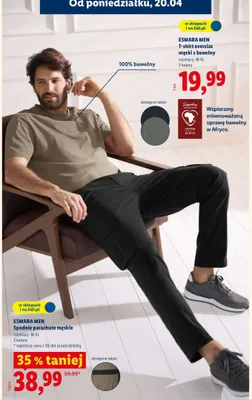 T-shirt oversize męski z bawełny Esmara Men promocja w Lidl