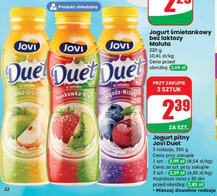 Jogurt pitny Duet promocja w Dino