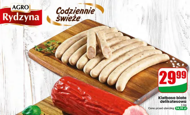 Kiełbasa biała Drobimex promocja w Dino