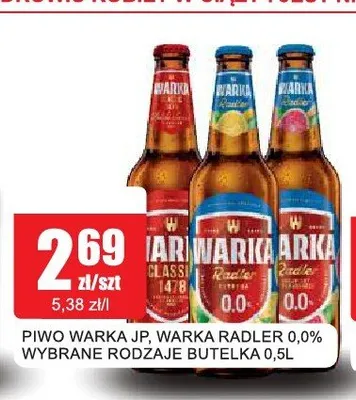 Piwo bezalkoholowe Warka Radler Grejpfrut promocja w Bingo