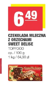 Czekolada mleczna z orzechami Sweet Delise promocja w SPAR