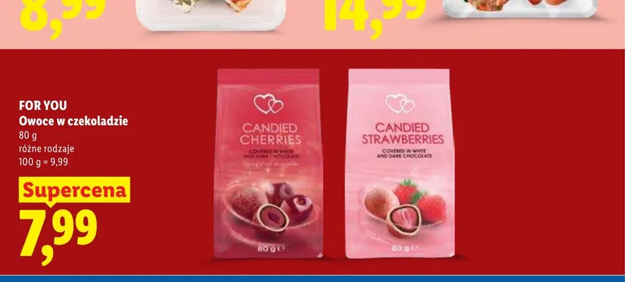 Owoce w czekoladzie For You promocja w Lidl