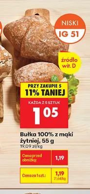 Bułka 100% z mąki żytniej promocja w Biedronka