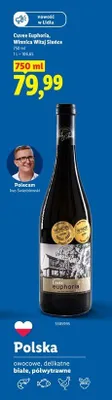 Wino białe półwytrawne Winnica Witaj Słońce Cuvee Euphoria Polska promocja w Lidl