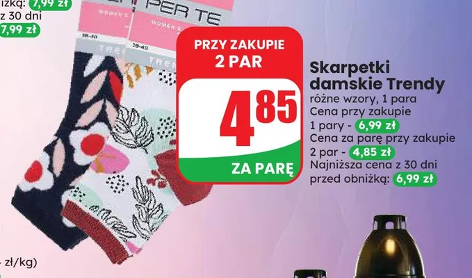 Skarpetki damskie Trendy promocja w Dino