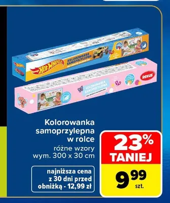 Kolorowanka samoprzylepna w rolce 300x30 cm promocja w Carrefour