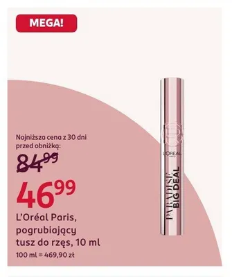Pogrubiający tusz do rzęs L'Oréal Paris Paradise promocja w Rossmann