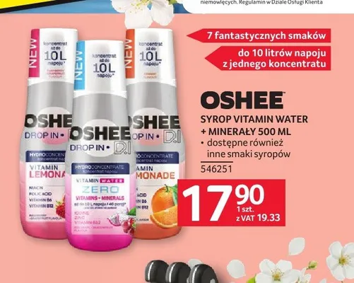 Syrop Vitamin Water + Minerały OSHEE promocja w Selgros
