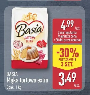 Mąka tortowa extra Basia promocja w Aldi