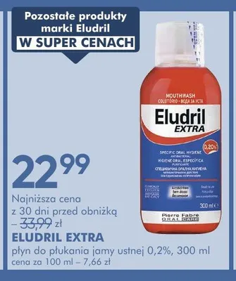 Płyn do płukania jamy ustnej 0,2% ELUDRIL EXTRA promocja w Super-Pharm
