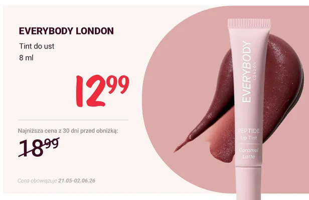 Tint do ust EVERYBODY LONDON promocja w Rossmann