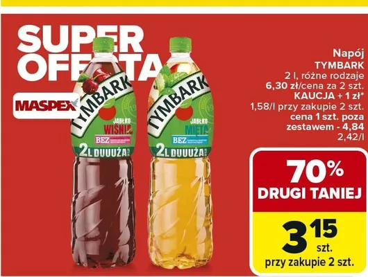Napój TYMBARK 2l różne rodzaje promocja w Carrefour