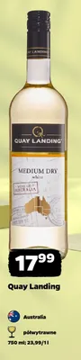 Wino białe półwytrawne Quay Landing promocja w Netto