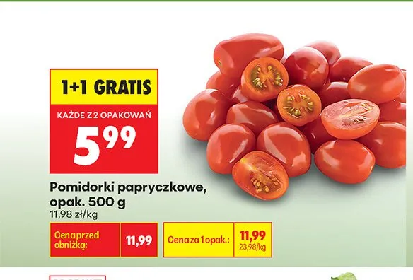 Pomidorki papryczkowe promocja w Biedronka