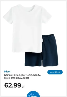 Komplet dziecięcy T-shirt Szorty biało-granatowy Nicol promocja w Smyk