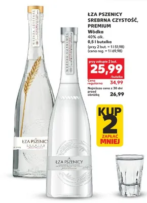 Wódka Łza Pszenicy Srebrna Czystość Premium 40% alk. promocja w Kaufland