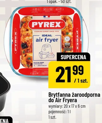 Brytfanna żaroodporna do Air Fryera Pyrex wymiary: 20x17x6cm promocja w POLOmarket