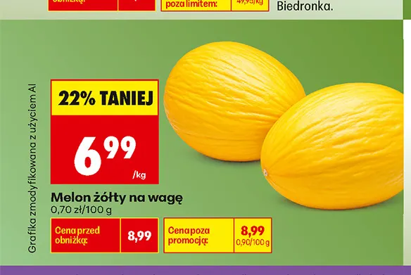 Melon żółty promocja w Biedronka