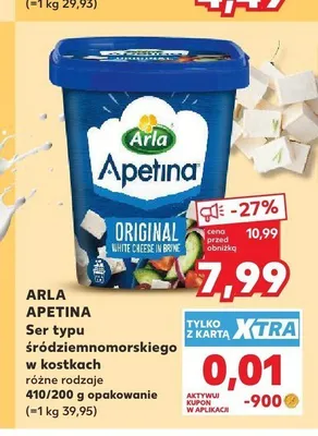 Ser typu śródziemnomorskiego w kostkach Arla Apetina promocja w Kaufland