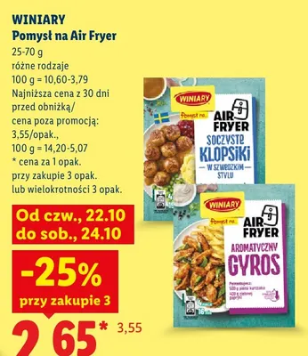 Pomysł na Air Fryer soczyste klopsiki w szwedzkim stylu Winiary promocja w Lidl