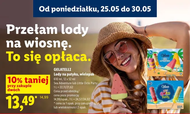 Lody na patyku Gelatelli promocja w Lidl