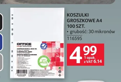 Koszulki groszkowe A4 Office Products promocja w Selgros