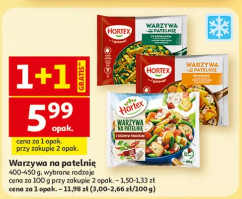 Warzywa na patelnię, wybrane rodzaje promocja w Auchan