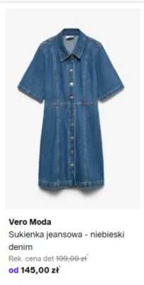Sukienka jeansowa Vero Moda niebieski denim promocja w Lounge by Zalando