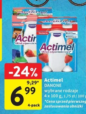 Napój jogurtowy Actimel klasyczny 4-pak promocja w Intermarche